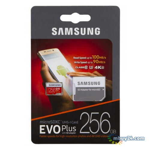 Карта памяти Samsung 256GB EVO Plus microSDXC UHS-I U3 сlass10  фото №3