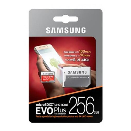 Карта памяти MicroSDXC 256GB UHS-I U3 Samsung Evo Plus R100/W90MB/s + SD Adapter (MB-MC256HA/RU) фото №2