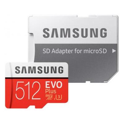 Карта памяти Samsung 512GB microSD class 10 UHS-I U3 Evo Plus V2 (MB-MC512HA/RU) фото №1