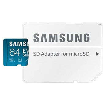 Карта пам'яті Samsung 64Gb EVO Select microSDXC UHS-I   Adapter (MB-ME64KA/AM) фото №2