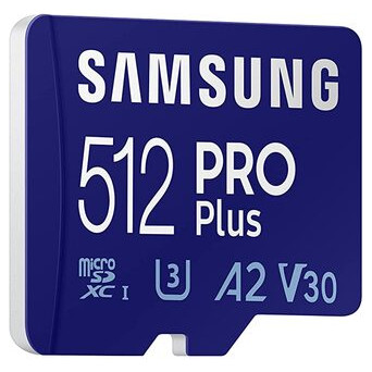 Карта пам'яті Samsung 512GB PRO Plus microSDXC   Adapter (MB-MD512KA/AM) фото №2
