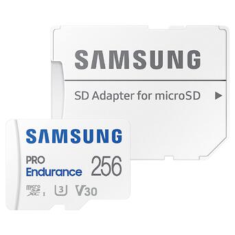 Карта пам'яті Samsung Pro Endurance NEW 256 GB microSDXC Class 10 UHS-I U3 V30  + SD adapter (MB-MJ256K) фото №2