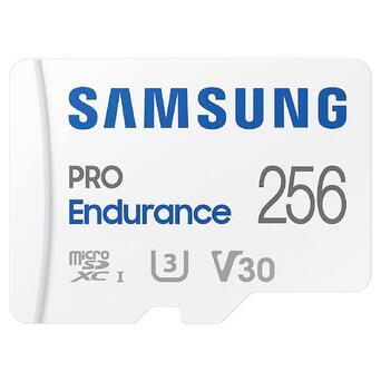 Карта пам'яті Samsung Pro Endurance NEW 256 GB microSDXC Class 10 UHS-I U3 V30  + SD adapter (MB-MJ256K) фото №1