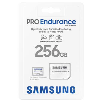 Карта пам'яті Samsung Pro Endurance NEW 256 GB microSDXC Class 10 UHS-I U3 V30  + SD adapter (MB-MJ256K) фото №3