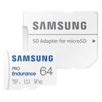 Карта пам'яті Samsung Pro Endurance NEW 64GB microSDXC Class 10 UHS-I U1 V10  + SD adapter (MB-MJ64KA) фото №1