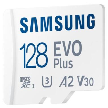 Карта пам'яті  Samsung 128GB microSDXC Class 10 UHS-I U3 V30 A2 EVO Plus + SD Adapter MB-MC128KA фото №4