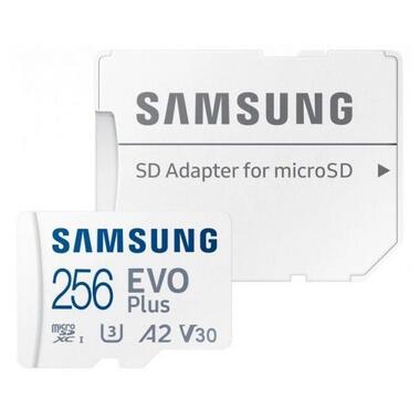 Карта пам'яті  Samsung 256GB microSDXC Class 10 UHS-I U3 V30 A2 EVO Plus + SD Adapter MB-MC256KA фото №1