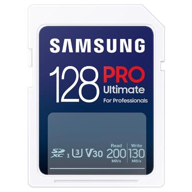 Карта пам'яті  Samsung PRO Ultimate 128GB SDXC 4K UHD, UHS-I, C10, U3, V30, A2 for DSLR (MB-SY128S) фото №1