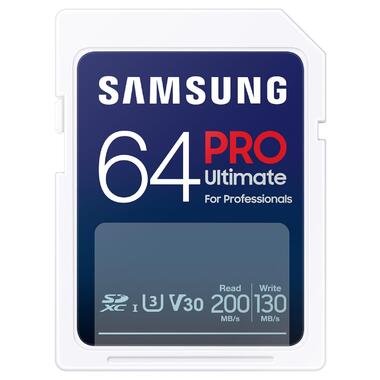 Карта пам'яті  Samsung PRO Ultimate 64GB SDXC 4K UHD, UHS-I, C10, U3, V30, A2 for DSLR (MB-SY64S) фото №1