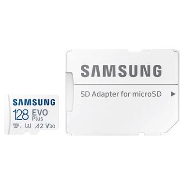 Карта памяти Samsung 128 GB microSDXC Class 10 UHS-I U3 V30 A2 EVO Plus+SD Adapte (MC128SA/EU) фото №6
