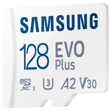 Карта памяти Samsung 128 GB microSDXC Class 10 UHS-I U3 V30 A2 EVO Plus+SD Adapte (MC128SA/EU) фото №3
