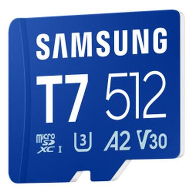 Карта памяти Samsung 512GB microSDXC class 10 UHS-I U3 V30 A2 T7 (MB-MB512T/WW) фото №2