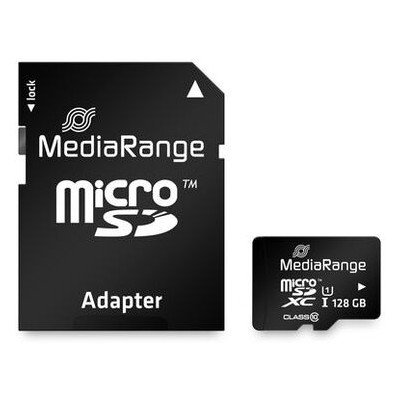 Карта памяти microSDXC MediaRange 128 Gb Class 10 SD адаптер (MR945) фото №2