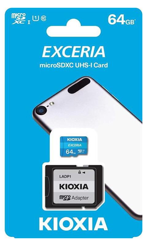 Карта пам'яті MicroSDXC 64GB UHS-I Class 10 Kioxia Exceria R100MB/s (LMEX1L064GG2) Адаптер SD фото №4