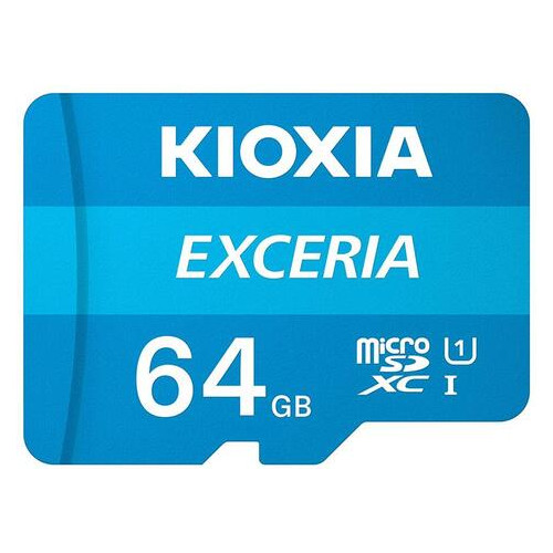 Карта пам'яті MicroSDXC 64GB UHS-I Class 10 Kioxia Exceria R100MB/s (LMEX1L064GG2) Адаптер SD фото №1