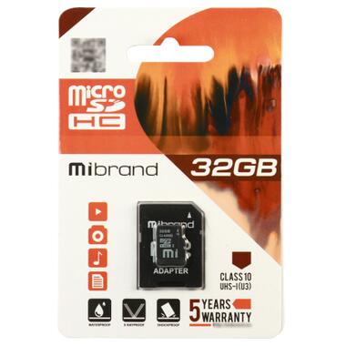 Карта памяти Mibrand 32GB microSD class 10 UHS-I U3 (MICDHU3/32GB-A) фото №1
