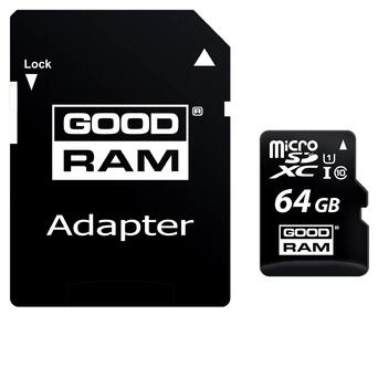 Карта пам'яті Goodram MicroSDXC 64GB UHS-I Class 10 SD-adapter (M1AA-0640R12) фото №1