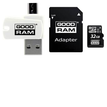 Карта пам'яті Goodram 32GB UHS-I Class 10 SD-adapter OTG Card reader (M1A4-0320R12) фото №1