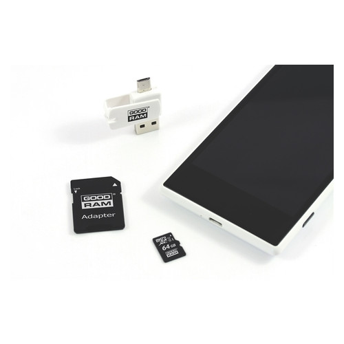Карта пам'яті Goodram 64GB UHS-I Class 10 SD-adapter OTG Card reader (M1A4-0640R12) фото №2
