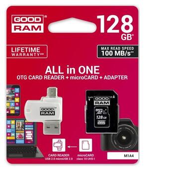 Карта пам'яті Goodram 128GB UHS-I Class 10 SD-adapter OTG Card reader (M1A4-1280R12) фото №2