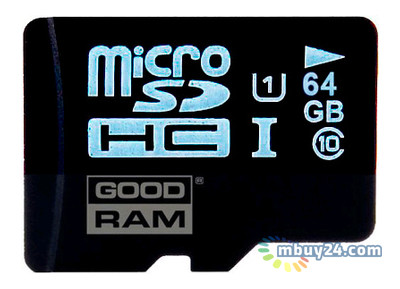 Карта пам'яті Goodram microSDXC 64GB Class 10 UHS I (adapter SD) (SDU64GXCUHS1AGRR10) фото №2