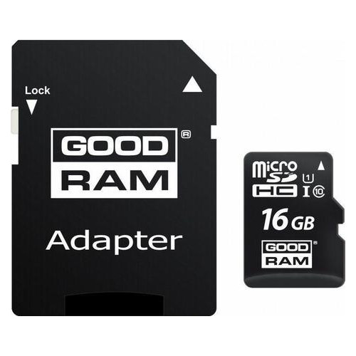 Карта пам'яті Goodram microSDHC 16GB UHS-I class 10 adapter фото №1