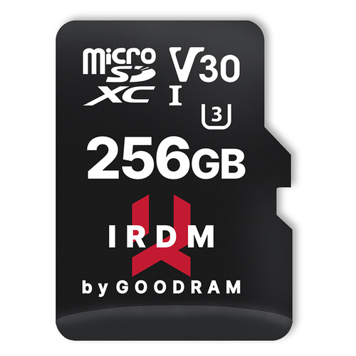 Карта пам'яті MicroSDXC 256GB UHS-I/U3 Class 10 GoodRam IRDM SD-адаптер R100/W70MB/s (IR-M3AA-2560R12) фото №2