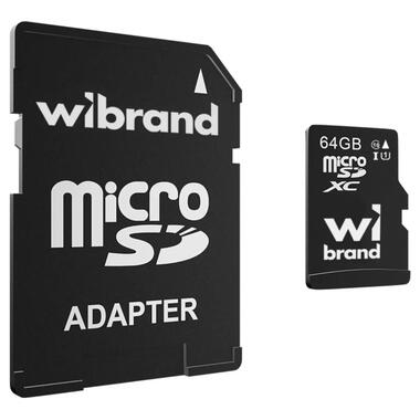 Карта памяти Wibrand 64Gb microSDXC (UHS-1 U1) class 10 (adapter SD) фото №1