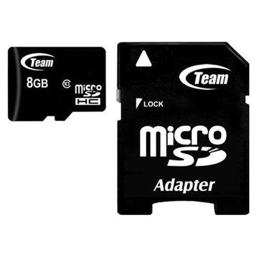 Карта памяти Team microSDHC class10 SD adapter 8Gb фото №1