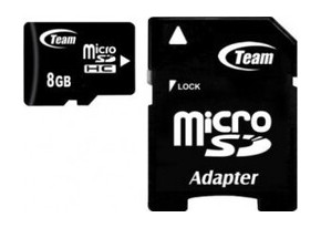 Карта пам'яті MicroSDHC 8GB Class 4 Team SD-adapter (TUSDH8GCL403) фото №1