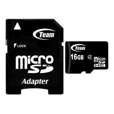 Карта пам'яті MicroSDHC 16GB Class 4 Team SD-adapter (TUSDH16GCL403) фото №1