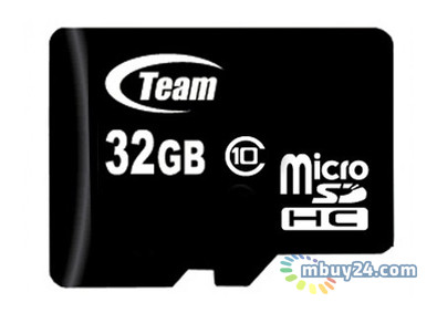Карта пам'яті Team microSDHC 32GB Class 10 (adapter SD) (TUSDH32GCL1003) фото №1