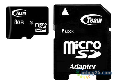 Карта пам'яті Team microSDHC 8GB Class 10 (SD adapter) (TUSDH8GCL1003) фото №2