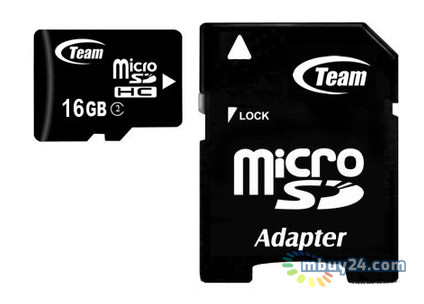 Карта пам'яті Team 16GB microSDHC Class 4 (adapter SD) (TUSDH16GCL403) фото №1
