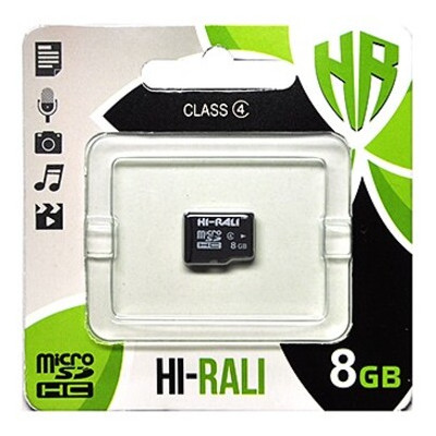 Карта пам'яті micro SDHC HI-RALI 8GB class 4 (без адаптерів) HI-8GBSDCL4-00 фото №1