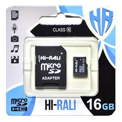 Карта пам'яті Hi-Rali MicroSDHC 16GB UHS-I Class 10 SD-adapter (HI-16GBSD10U1-01) фото №1