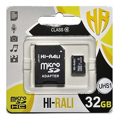 Карта пам'яті Hi-Rali MicroSDHC 32GB UHS-I Class 10 SD-adapter (HI-32GBSD10U1-01) фото №1