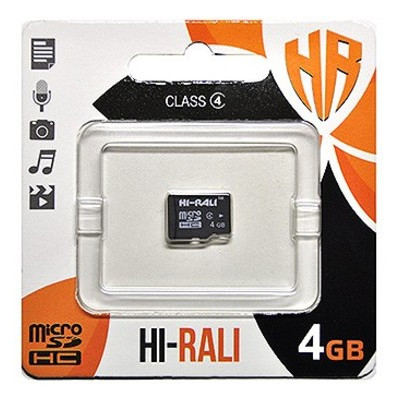 Карта пам'яті Hi-Rali MicroSDHC 4GB Class 4 (HI-4GBSDCL4-00) фото №1