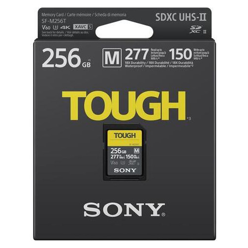 Карта пам'яті Sony 256GB SDXC C10 UHS-II U3 V60 R277/W150MB/s Tough (SFM256T.SYM) фото №2