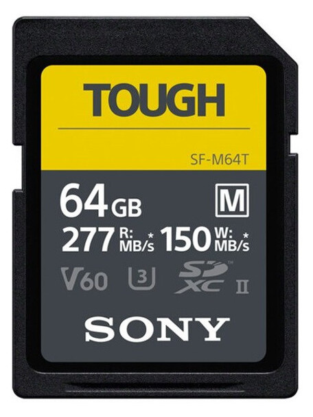 Карта пам'яті Sony 64GB SDXC C10 UHS-II U3 V60 R277/W150MB/s Tough (JN63SFM64T.SYM) фото №1