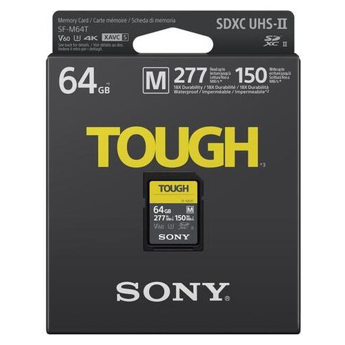 Карта пам'яті Sony 64GB SDXC C10 UHS-II U3 V60 R277/W150MB/s Tough (JN63SFM64T.SYM) фото №2