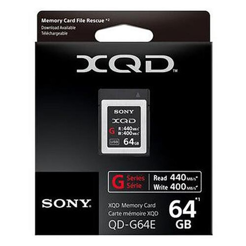 Карта памяти Sony XQD 64GB G Series R440MB/s W400MB/s (JN63QDG64F.SYM) фото №2