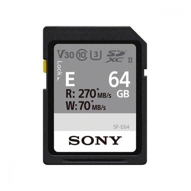 Карта пам'яті Sony SDXC 64GB C10 UHS-II U3 V60 R270/W45MB/s Entry (SFE64A.ET4) фото №1