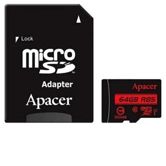 Карта пам'яті Apacer microSDXC 64GB UHS-I U1 adapter (R85MB/s) AP64GMCSX10U5-R фото №2