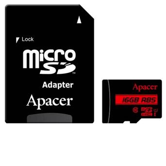 Карта пам'яті Apacer microSDHC 16 GB UHS-I U1 plus Adapter (AP16GMCSH10U5-R) фото №1