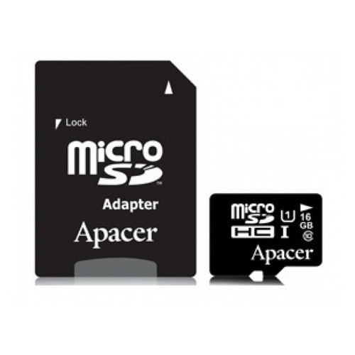 Карта памяти microSDHC Apacer 16Gb (adapter SD) (AP16GMCSH10U1-R) фото №1