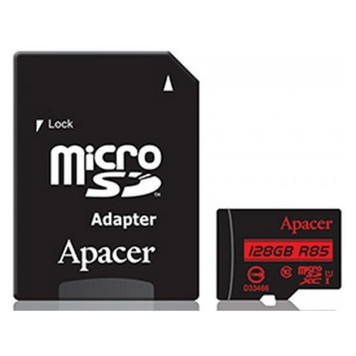 Карта памяти microSDXC (UHS-1) Apacer 128Gb (adapter SD) (AP128GMCSX10U5-R) фото №1