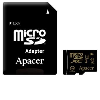 Карта пам'яті MicroSDXC Apacer 64GB UHS-I Class 10 SD adapter (AP64GMCSX10U1-R) фото №1