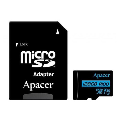 Карта пам'яті MicroSDXC Apacer 128GB UHS-I/U3 Class 10 SD adapter (AP128GMCSX10U7-R) фото №1