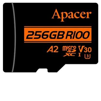 Карта пам'яті MicroSDXC 256GB UHS-I/U3 Class 10 Apacer (AP256GMCSX10U8-R) SD адаптер фото №2